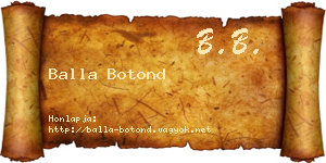 Balla Botond névjegykártya